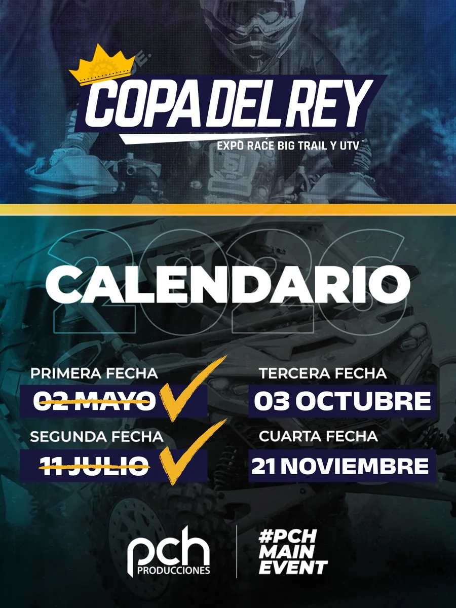 2 últimas fechas CDR26 confirmadas: 3ª fecha 03 de octubre, 4ª fecha (Gran Final) 21 de noviembre